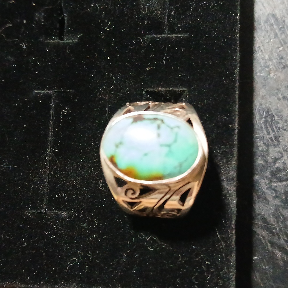 💍 Navajo Sterling Silver Turquoise Ring Size 7 Boho Southwest Chic - Picture 5 of 6